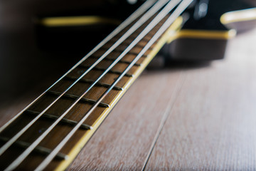 Fototapeta premium Body of a classic black bass guitar