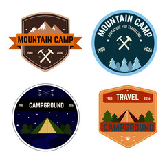 Obraz premium Vector isolated ions for camping and climbing