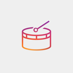 Drum icon vector, clip art. Also useful as logo, web UI element, symbol, graphic image, silhouette and illustration.