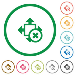 Cancel size flat icons with outlines