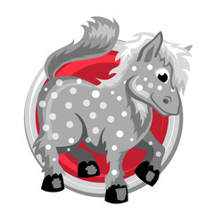 Horse. Orient horoscope sign isolated in circle