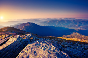 mountains landscape at sunset