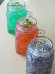 italian soda cups on table