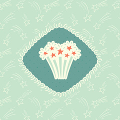 Christmas and New Year vintage ornate frame with firework sparkle symbol