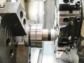 CNC lathe machine set up insert tool before cutting work