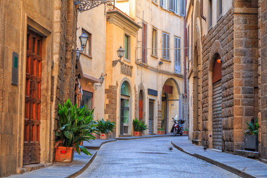 Fototapeta Charming narrow streets of Florence town