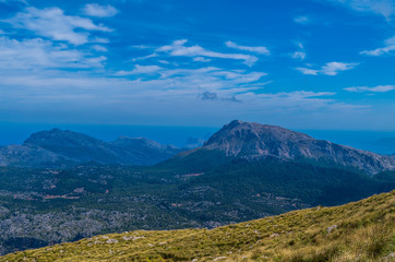 Plakat Beautiful panorama from the GR 221 Tramuntana mountains, Mallorca, Spain