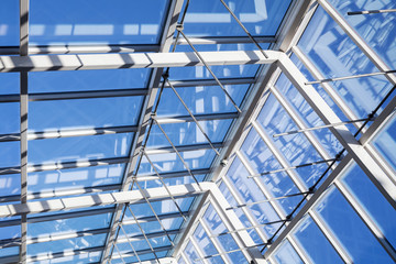 Internal structure of glass roof arch