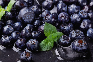 Blueberries on slate Board