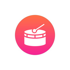 Drum icon vector, clip art. Also useful as logo, web UI element, symbol, graphic image, silhouette and illustration.