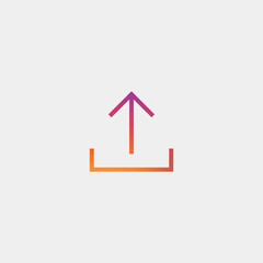 Upload icon vector, clip art. Also useful as logo, web UI element, symbol, graphic image, silhouette and illustration.