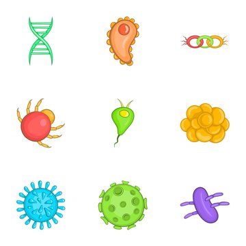 Illness icons set. Cartoon illustration of 9 illness vector icons for web