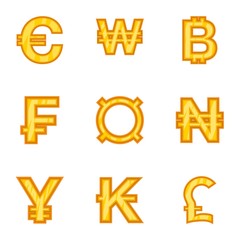 Money icons set. Cartoon illustration of 9 money vector icons for web