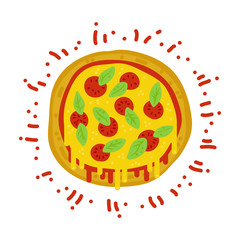 Bright pizza icon