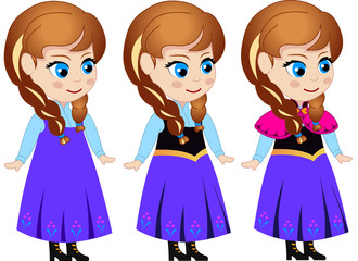 Принцесса Анна (ребёнок) рисованный персонаж для анимации