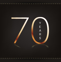 Seventy years anniversary banner. 70th anniversary logo.