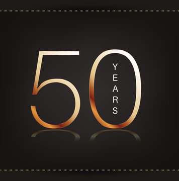 Fifty years anniversary banner. 50th anniversary logo.