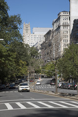 Fototapeta na wymiar Upper West Side New York USA - October 2016 - Riverside Drive a residential area of NYC