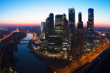 Fototapeta premium View of the city from a tall building