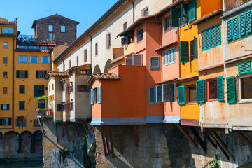 Fototapeta na wymiar Florence town and the Ponte Vecchio bridge the Arno river