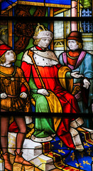 Obraz na płótnie Canvas French King on a Throne - Stained Glass