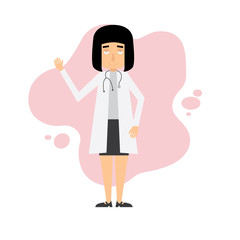 female doctor cartoon character