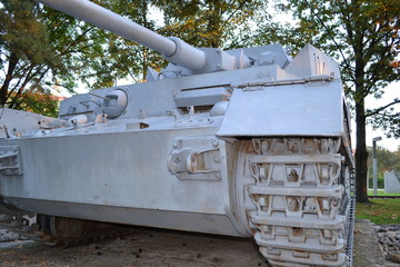 Fototapeta na wymiar Panzer / Slovakia Banska Bystrica 28 September 2014 Memorial Military equipment of World War 2
