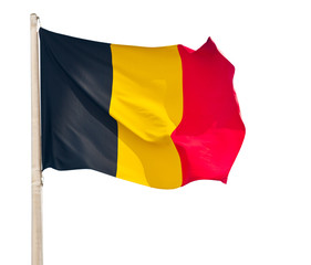Flag of Belgium, isolated on white background