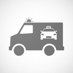 Isolated ambulance furgon icon with  a taxi icon