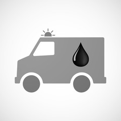 Isolated ambulance furgon icon with  an oil drop icon