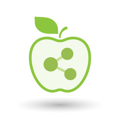 Isolated healthy apple fruit with  a network sign