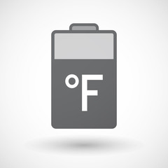 Isolated battery icon with  a farenheith degrees sign