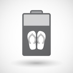 Isolated battery icon with   a pair of flops