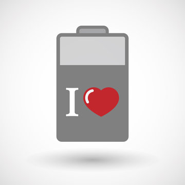 Isolated battery icon with  an " I like" glyph