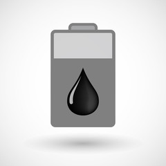 Isolated battery icon with  an oil drop icon