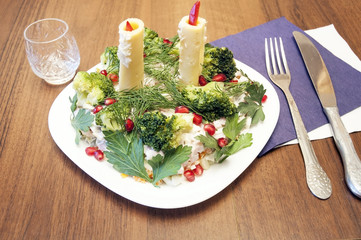 Christmas candles salad