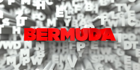 BERMUDA -  Red text on typography background - 3D rendered royalty free stock image. This image can be used for an online website banner ad or a print postcard.