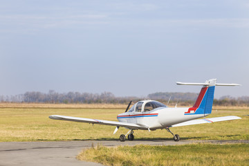 Fototapeta na wymiar Single engine private lightweight aircraft .