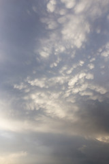 beautiful sky with clouds in the evening