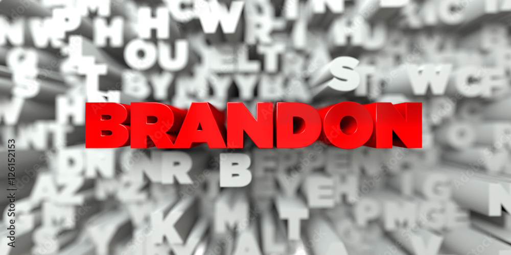 Fototapete brandon - red text on typography background - 3d rendered royalty free stock image. this image can b