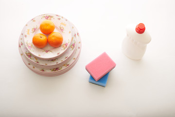 detergent for dishes on a white background