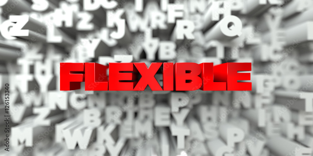 Fototapete flexible - red text on typography background - 3d rendered royalty free stock image. this image can 