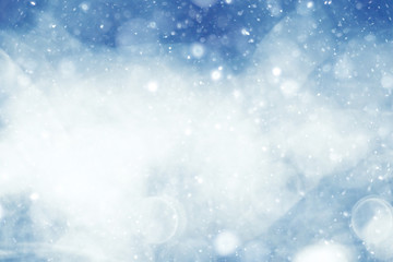 silvery blue highlights snow rain water blurred background