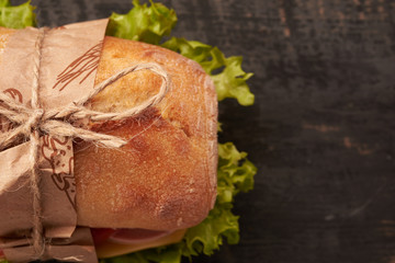 baguette Sandwiches on the table