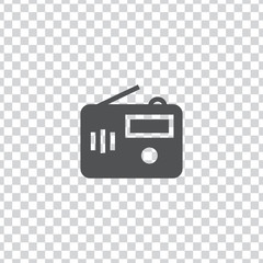 Radio icon vector, clip art. Also useful as logo, web UI element, symbol, graphic image, transparent silhouette and illustration.
