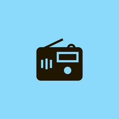 Radio icon vector, clip art. Also useful as logo, web UI element, symbol, graphic image, silhouette and illustration.