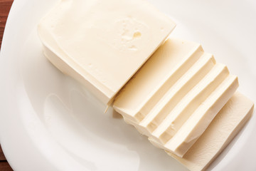 mozzarella cheese on a plate