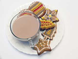 Christmas cookies with marshmallow cacao