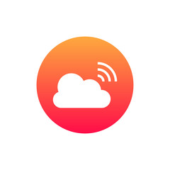 Broadcast icon vector, clip art. Live stream cloud computing. Also useful as logo, circle app icon, web UI element, symbol, graphic image, silhouette and illustration.