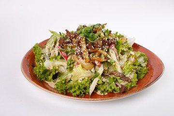salad on white background